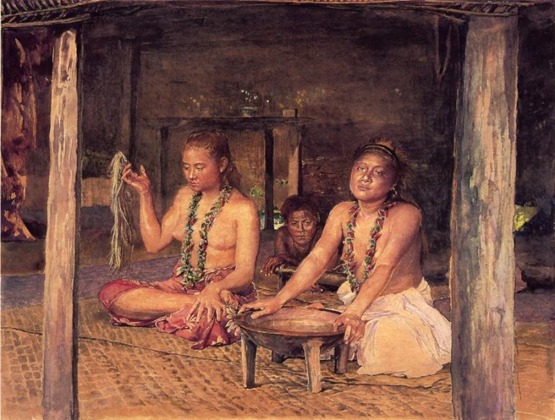 John LaFarge - Siva with Siakumu Making Kava in Tofae_s House