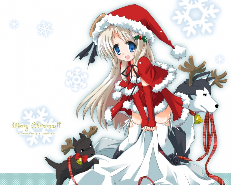 Konachan.com - 42784 - christmas little_busters! noumi_kudryavka santa_hat santa_outfit 120
