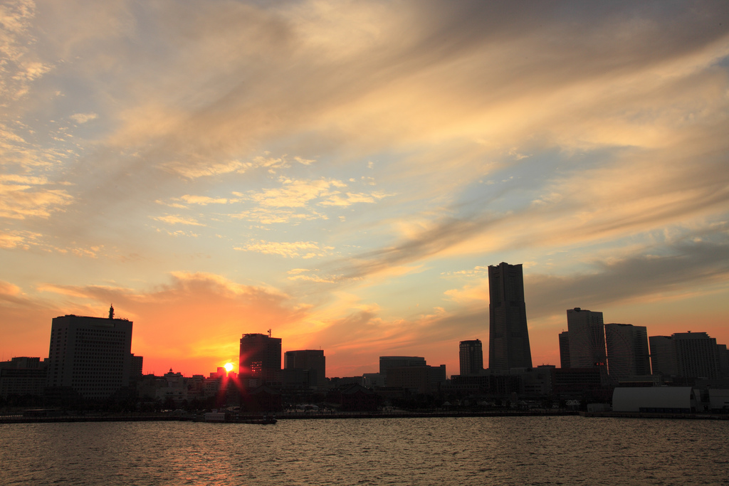 sunset in Yokohama