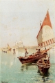 Unterberger_Franz_Richard_Sailboat_In_A_Venetian_Lagoon