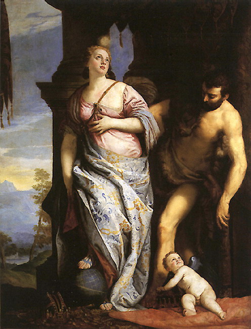 0060 Allegory of Wisdom and Strength, The Choice of Hercules or Hercules and  Omphale (original by Paolo Veronese)