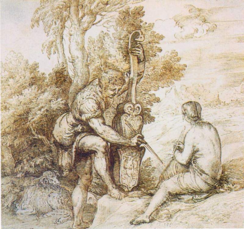 Titien et Giorgione Deux musiciens dans un paysage
