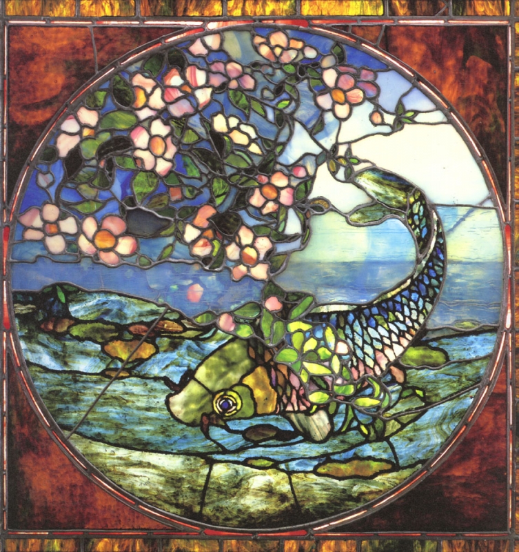 John LaFarge - Fish and Flowering Branch