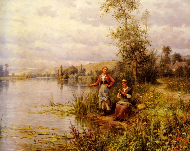 Country Women After Fishing On A Summer Afternoon  000