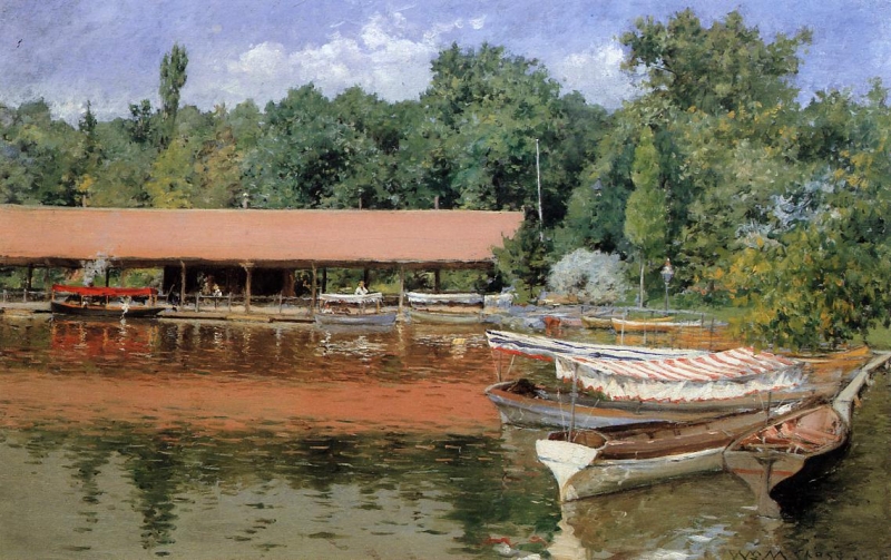 Boat House, Prospect Park (also known as Boats on the Lake, Prospect Park)