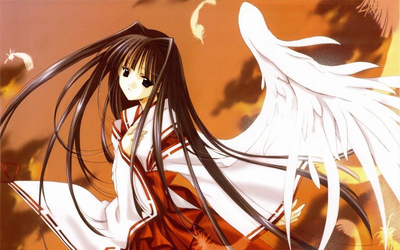 24605 angel_dust japanese_clothes miko nanase_aoi wings