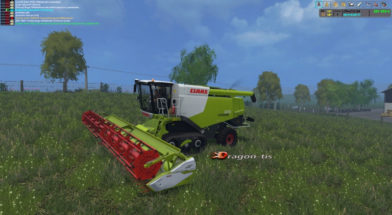 Мод комбайна CLAAS LEXION 670 V1.2 RUS для Farming Simulator 15