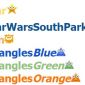 : +: Star, StarWarsSouthPark, Sun, TrianglesBlue, TrianglesGreen, TrianglesOrange
