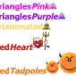 : ++: TrianglesPink, TrianglesPurple, Trianimated, RedHeart, RedTadpoles